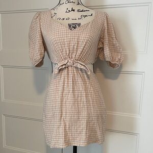 Zara Plaid Pink Mini Dress Size Small